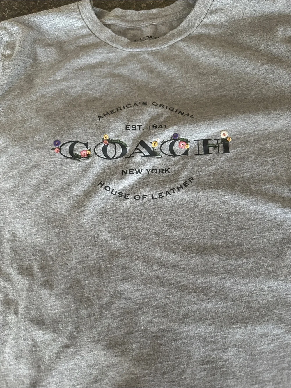 Coach Lot of Two Short Sleeve Tee Shirts in White (XL) and Gray(L)